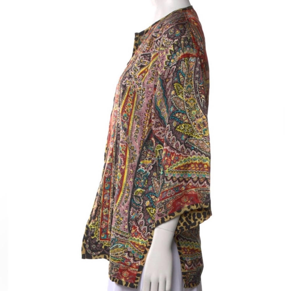 Etro Colorful Reversible Silk Print Jacket M - Picture 6 of 8